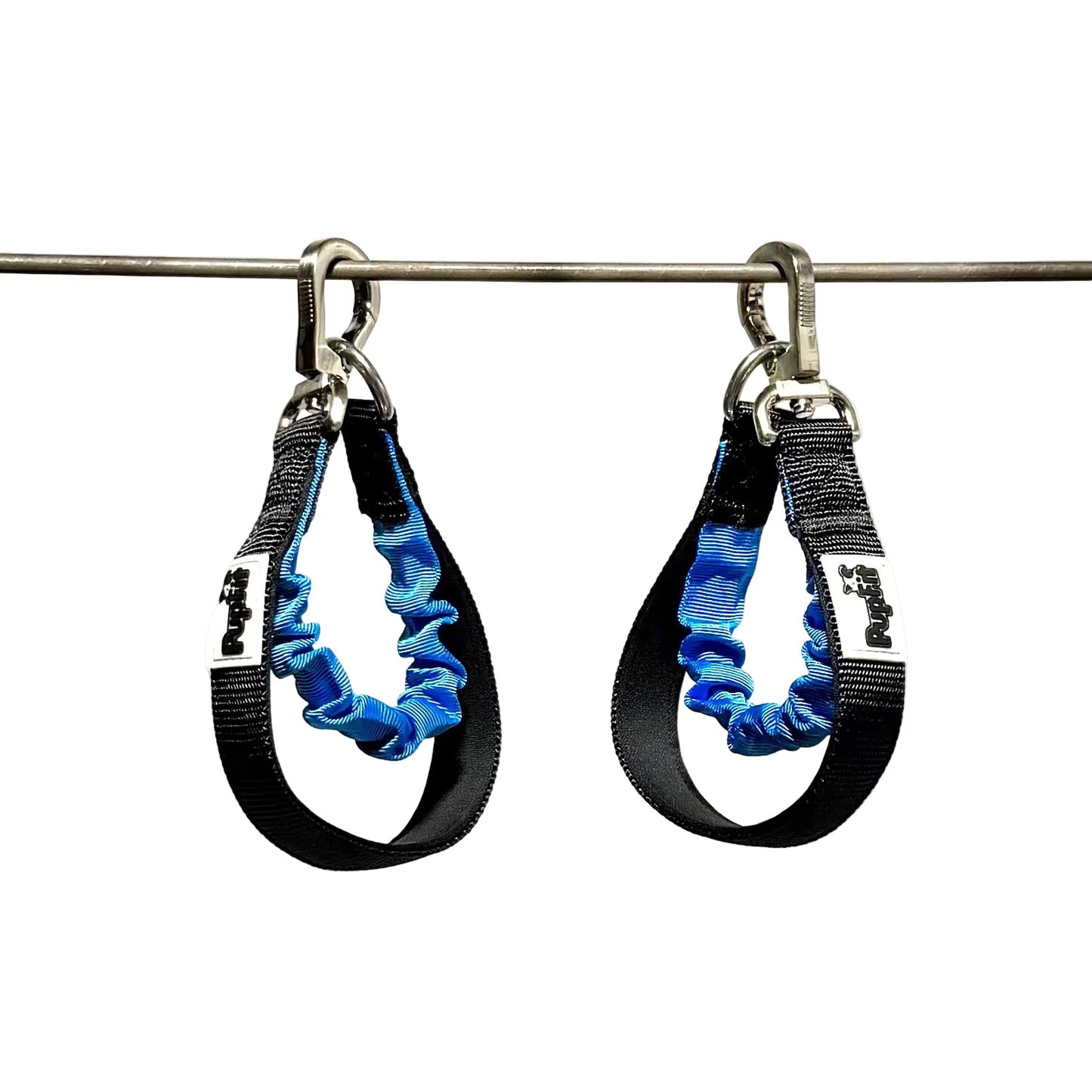 PupFit bungee handle set — shock-absorbing tangle-free leash handle and dog collar for walking and tug workouts