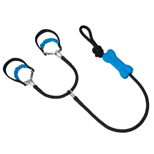 double bungee handle pupfit tug toy on white background