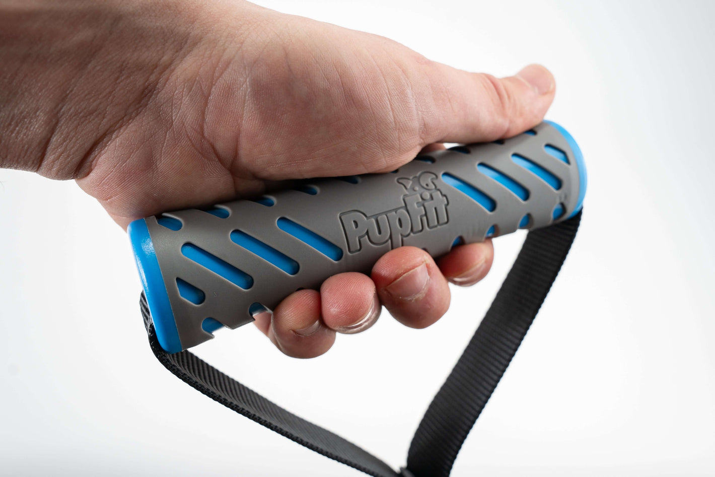 PupFit ergonomic human grip handle — designed for comfort and control during tug play and workouts
