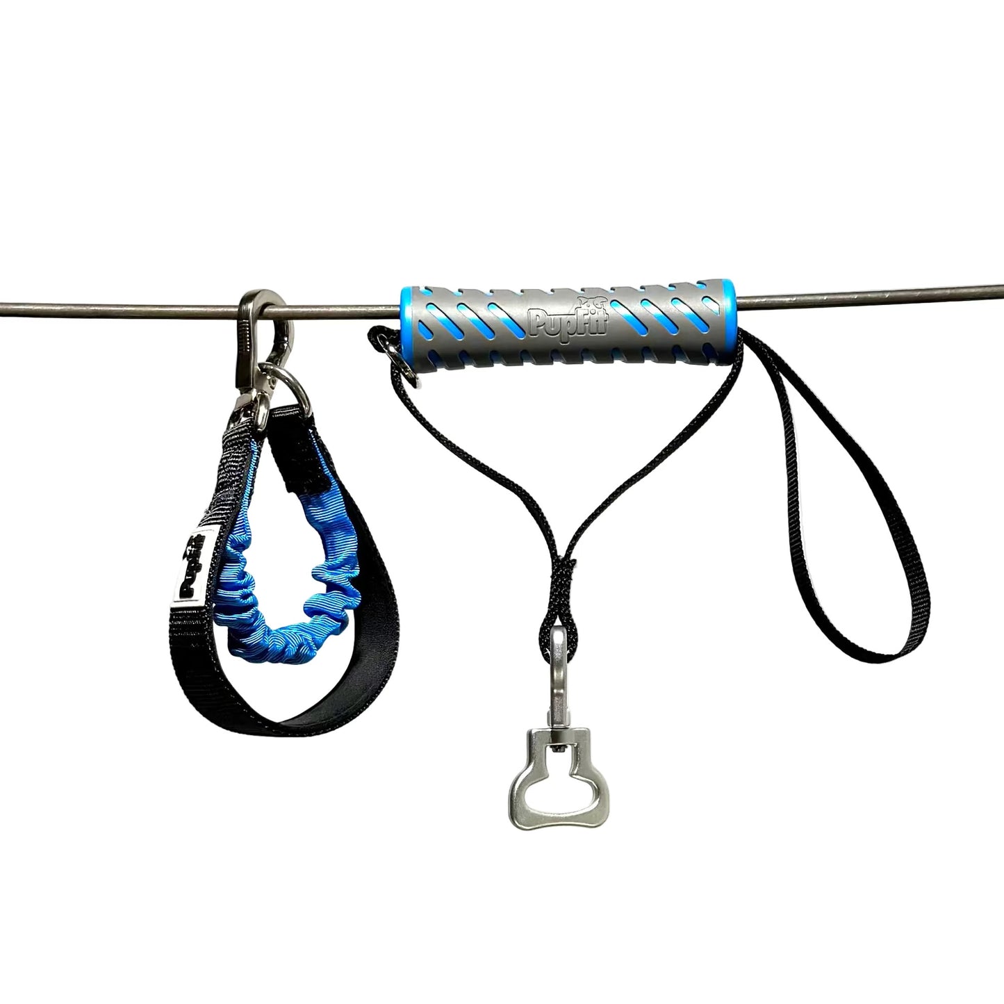 PupFit handle and utility bungee set — shock-absorbing comfortable grip leash handle for walking and tug workouts
