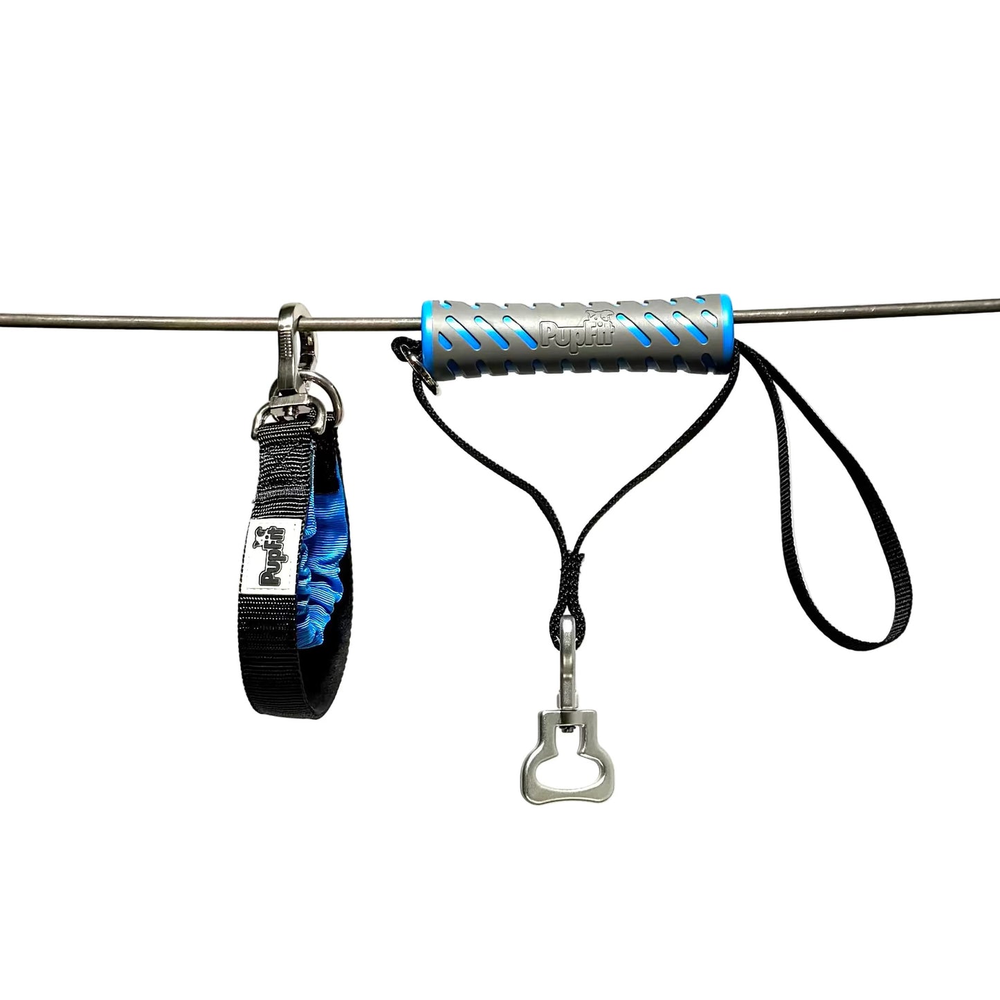 PupFit handle and utility bungee set — shock-absorbing comfortable grip leash handle for walking and tug workouts