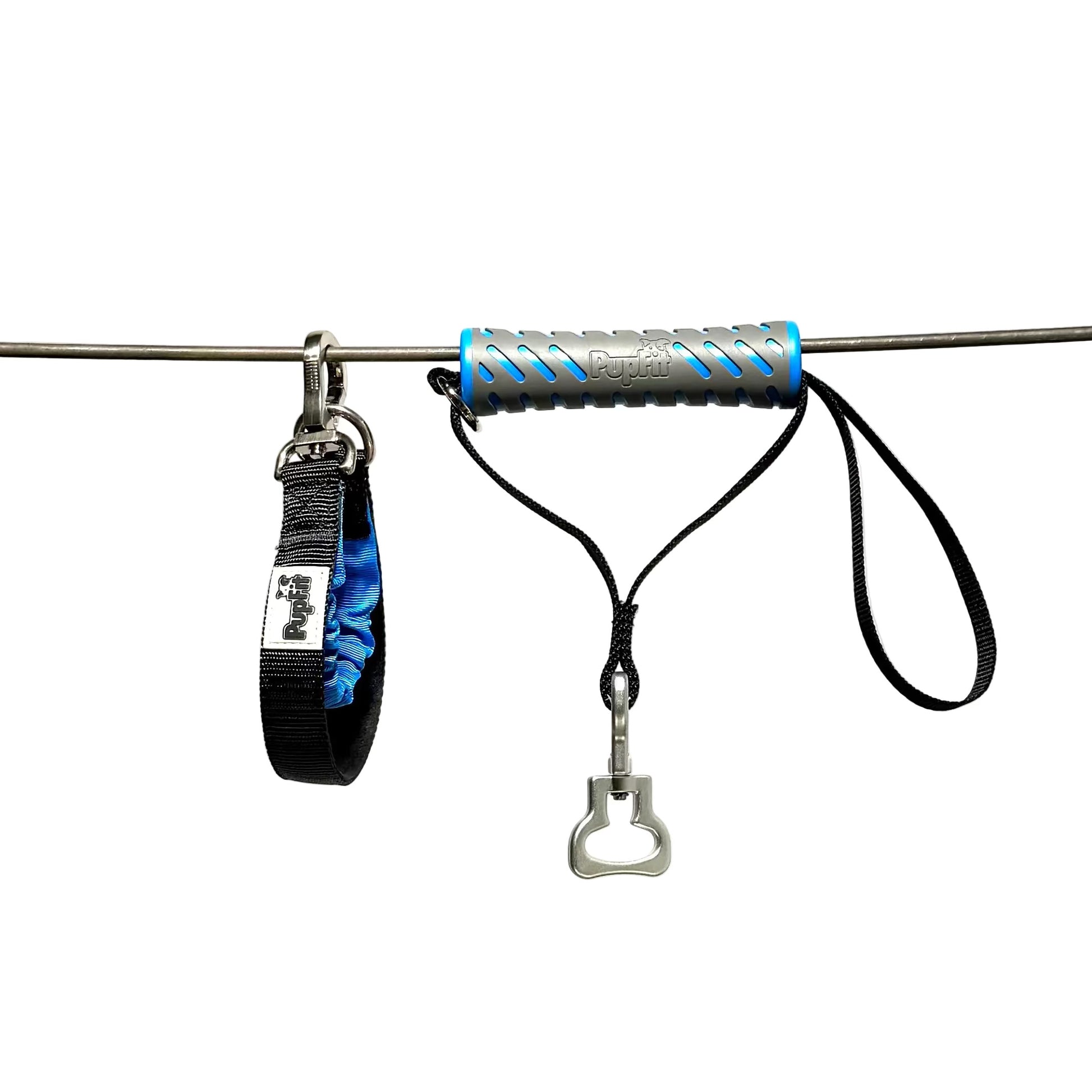 PupFit handle and utility bungee set — shock-absorbing comfortable grip leash handle for walking and tug workouts
