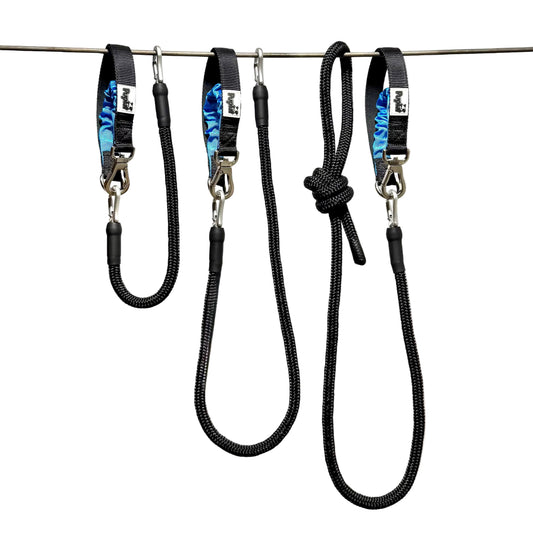 PupFit omega leash set — tangle-free  leash system with dog collar and/or tangle free, easy-lock handle for dog walking